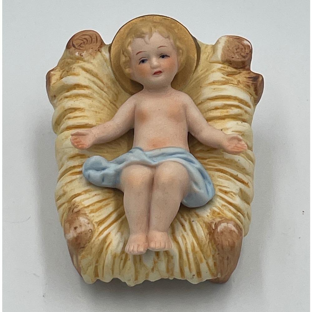 Homco 5599 Baby Jesus in Manger Nativity Replacement Porcelain Figurine Vintage